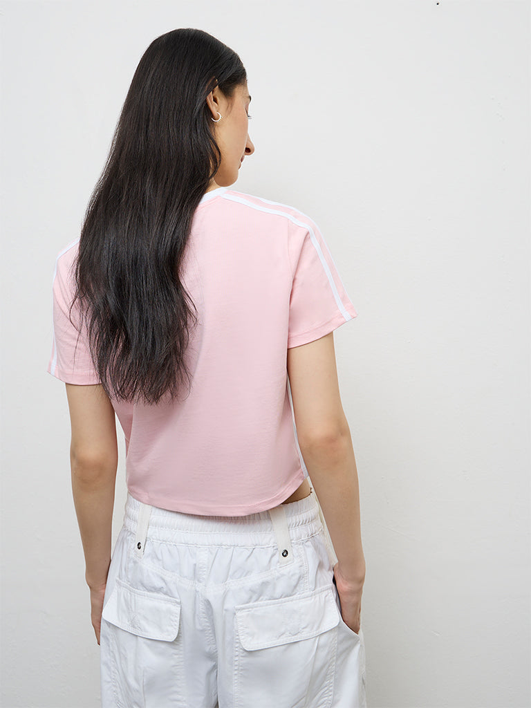 Nuon Light Pink Text Design Cotton T-Shirt