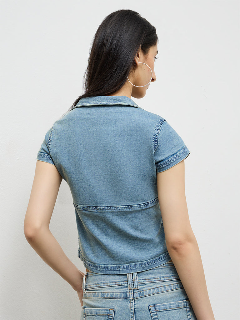 Nuon Light Blue Denim Blouse