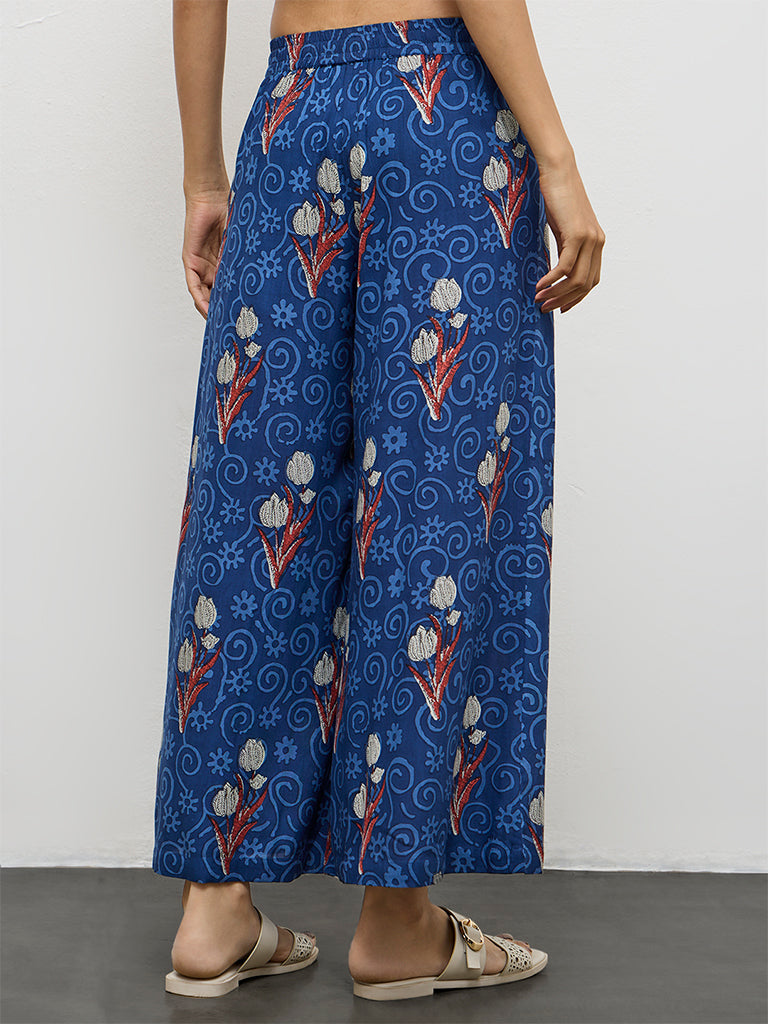 Utsa Indigo Foliage Design Palazzos