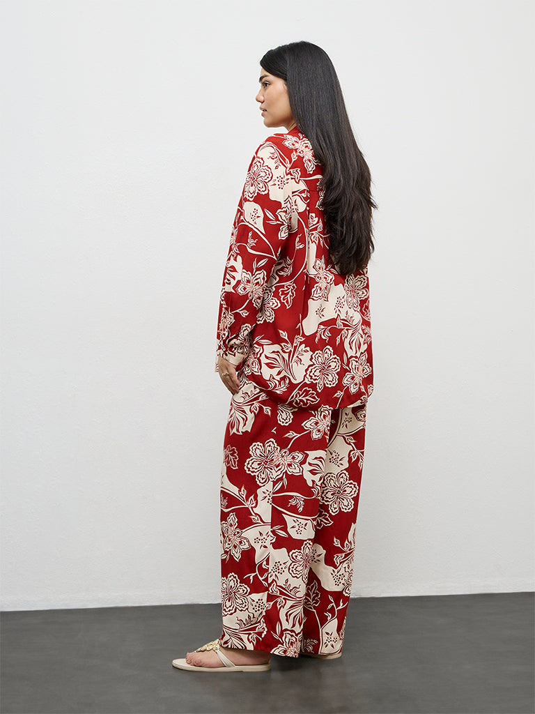 Gia Rust Foliage Printed Pants