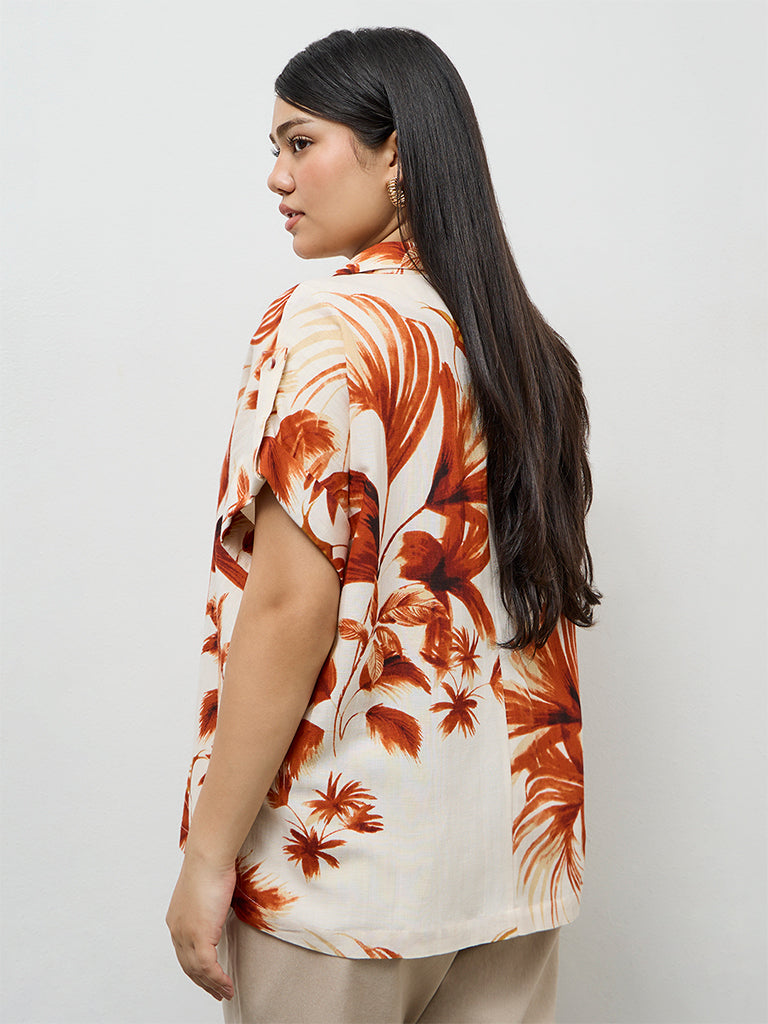 Gia Rust Foliage Printed Shirt