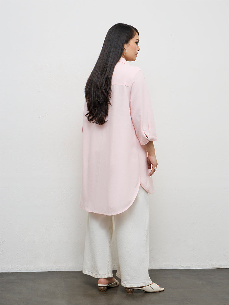 Gia Light Pink Pintuck Detailed Tunic