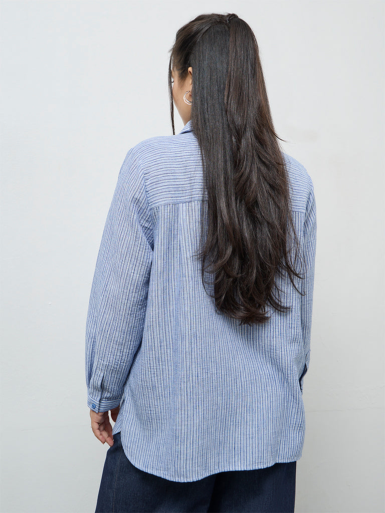 Gia Blue Striped Shirt