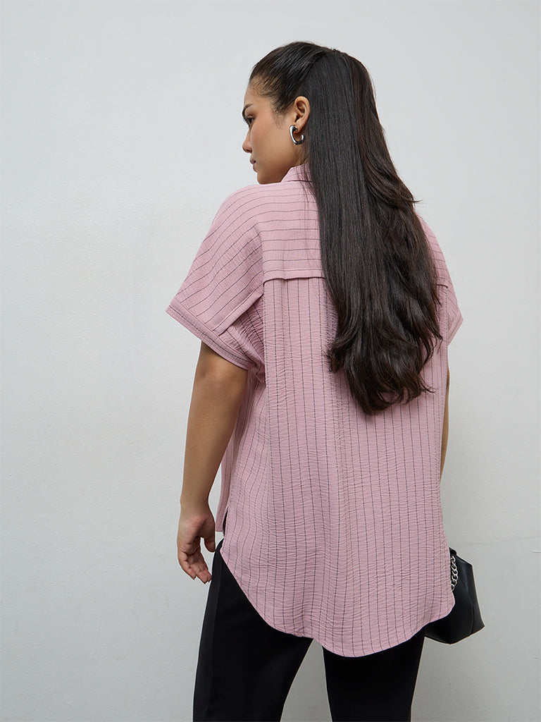 Gia Dusty Pink Striped Blouse