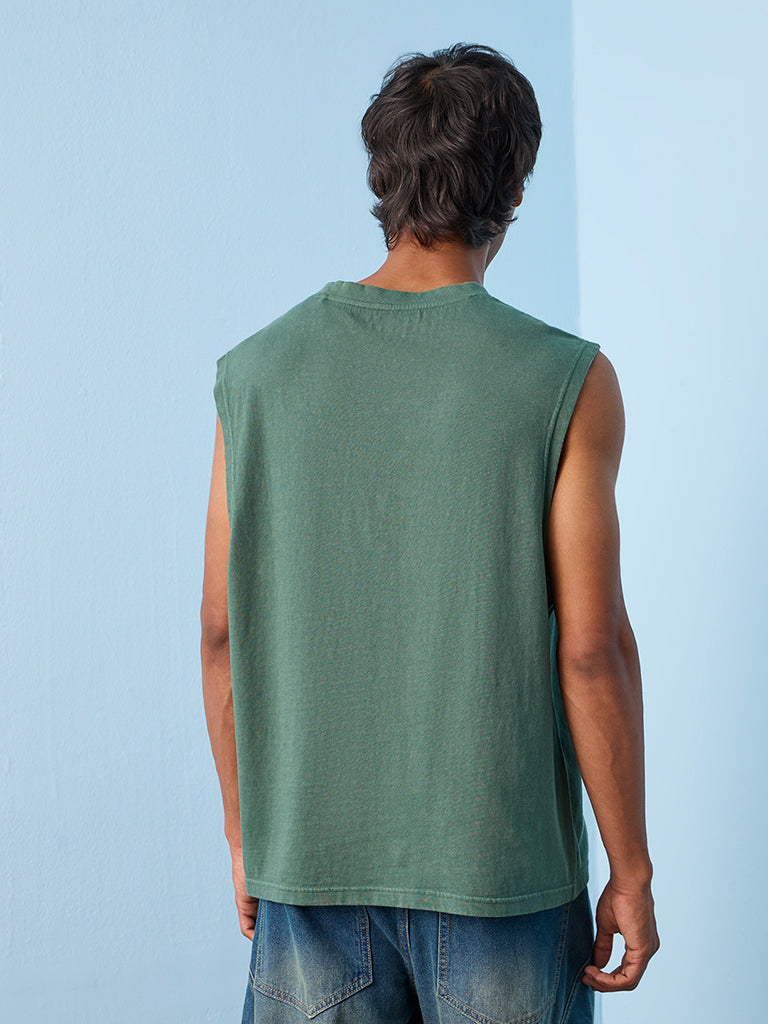 Nuon Green Relaxed-Fit Cotton T-Shirt