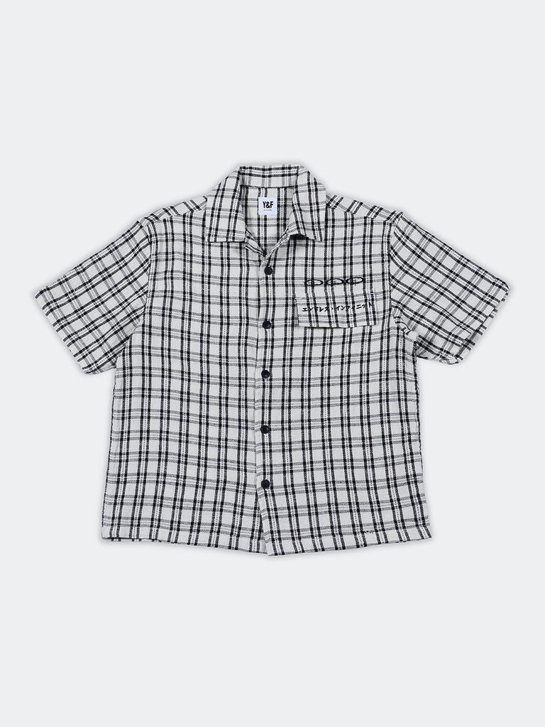 Boys Black Check Printed Cotton Shirt