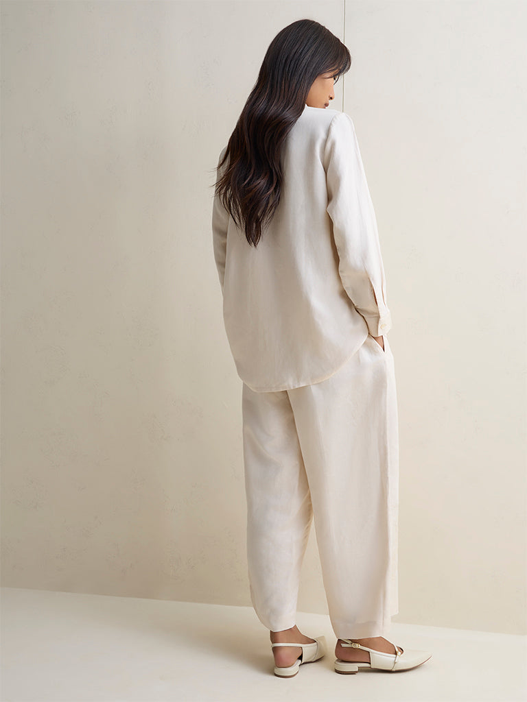 Zuba Off-White Floral Embroidered Tunic