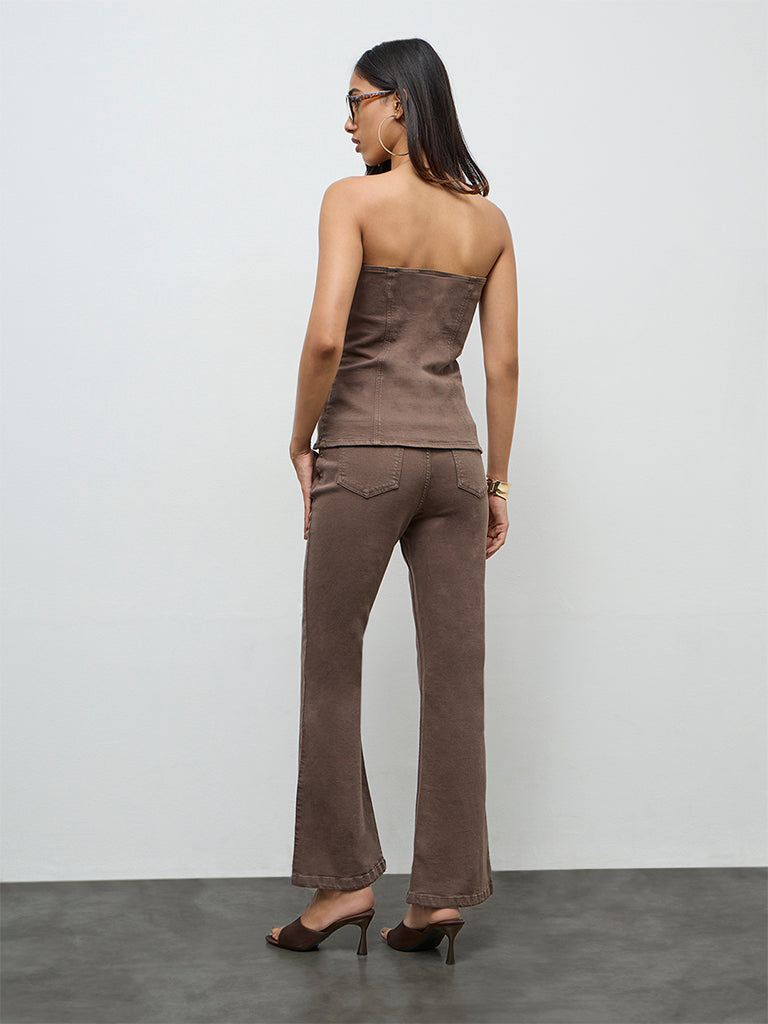 LOV Dark Brown High-Rise Jeans