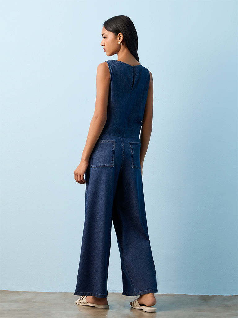LOV Blue Button-Detailed High-Rise Jeans