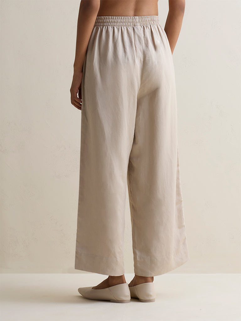 Zuba Taupe Solid Pants