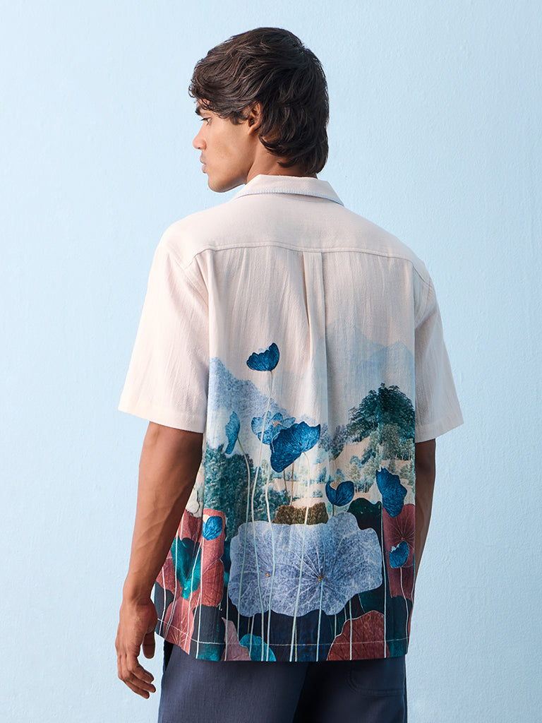 ETA Off-White Graphic Printed Relaxed-Fit Cotton Shirt