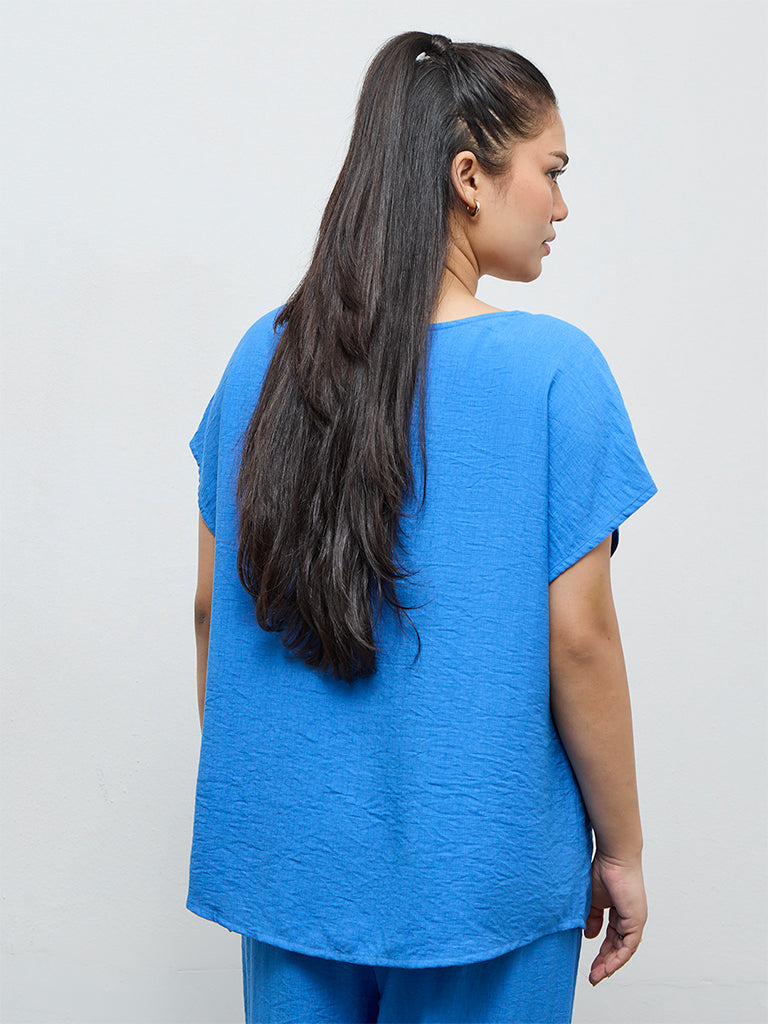 Gia Blue Textured Blouse