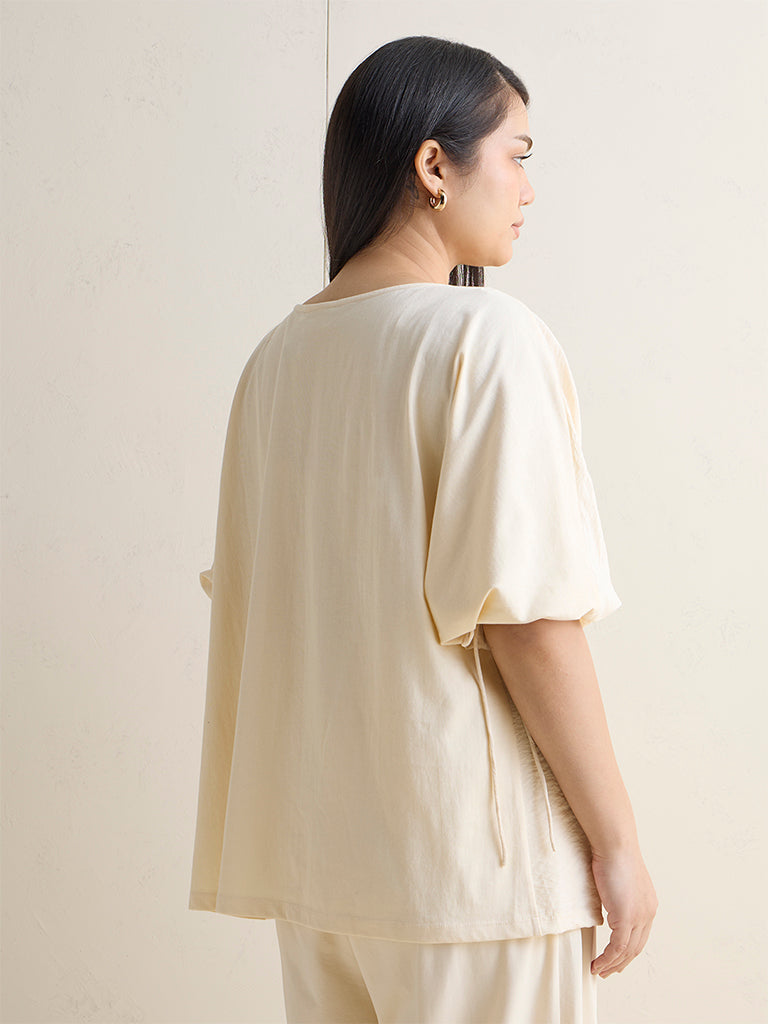 Gia Off-White Textured Blouse