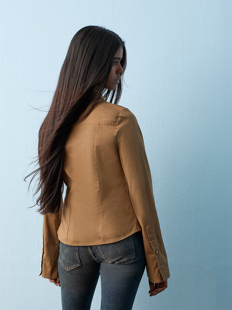 Nuon Khaki Fitted Shirt