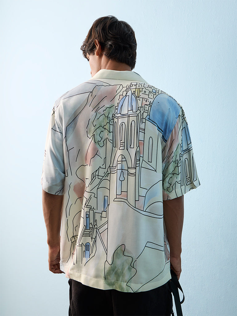 Nuon Multicolor Graphic Printed Relaxed-Fit Shirt
