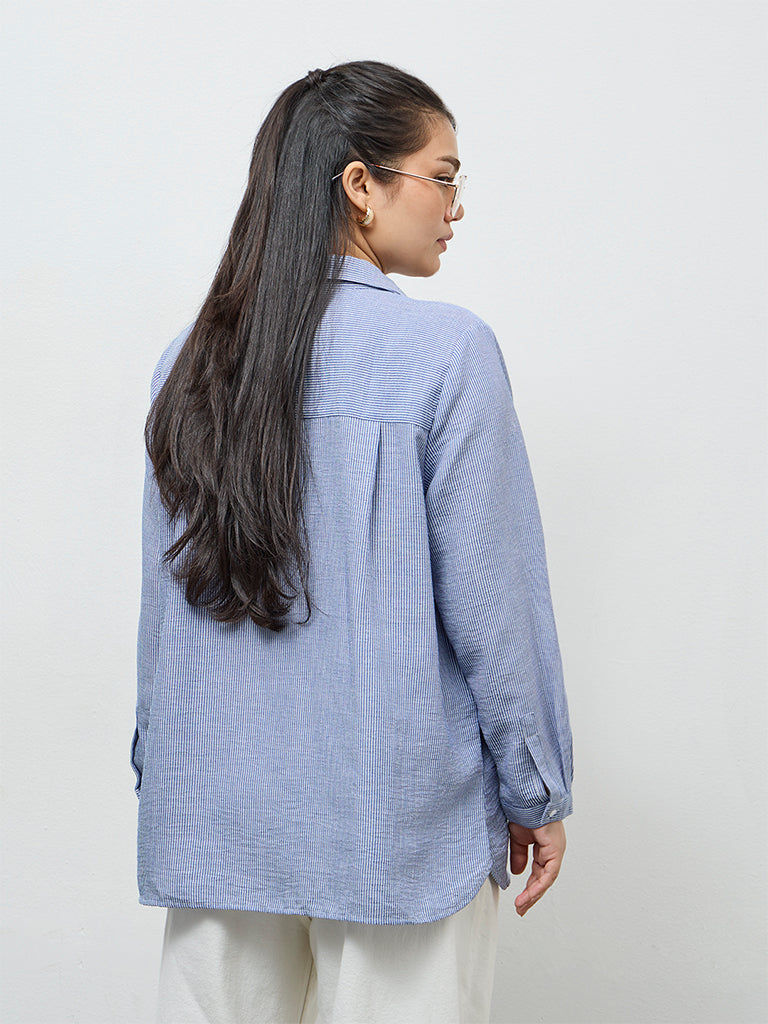 Gia Light Blue Striped Shirt