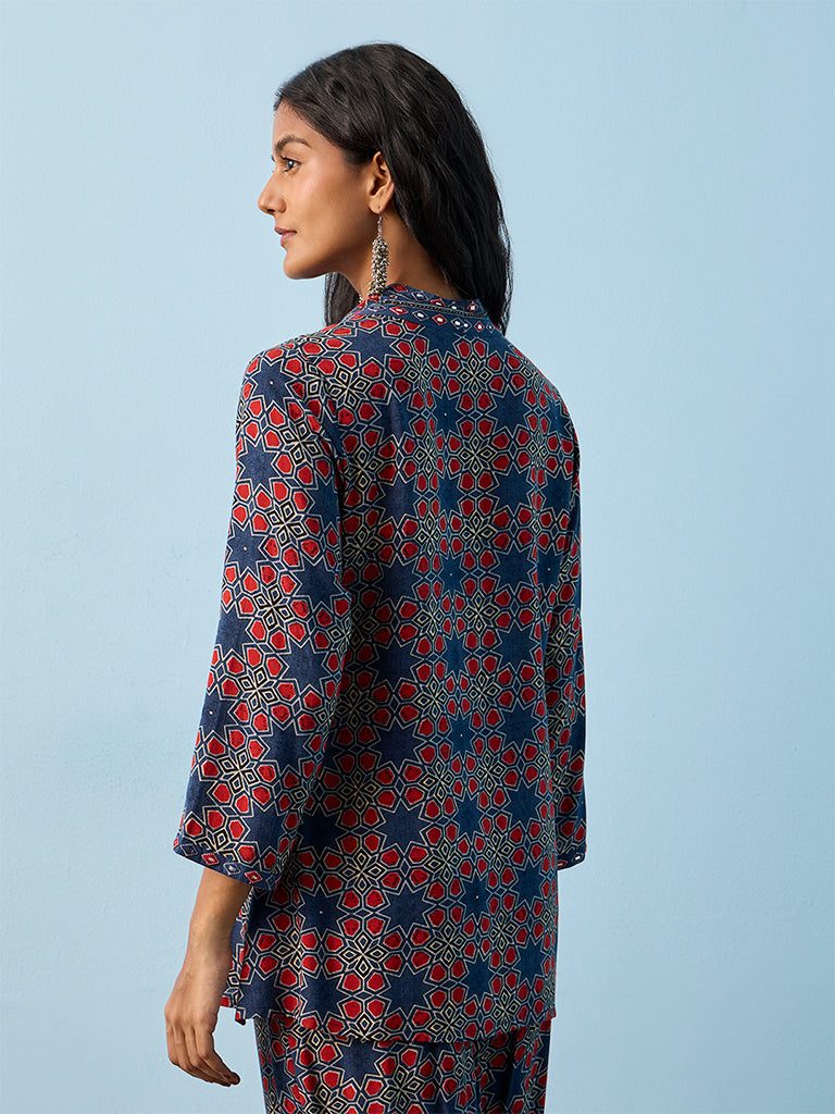 Utsa Indigo Printed Cotton Tunic