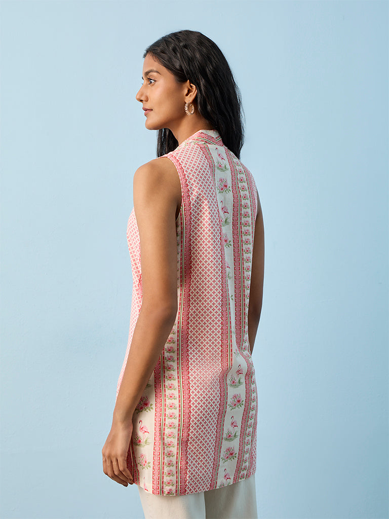 Utsa Pink Printed Cotton Tunic