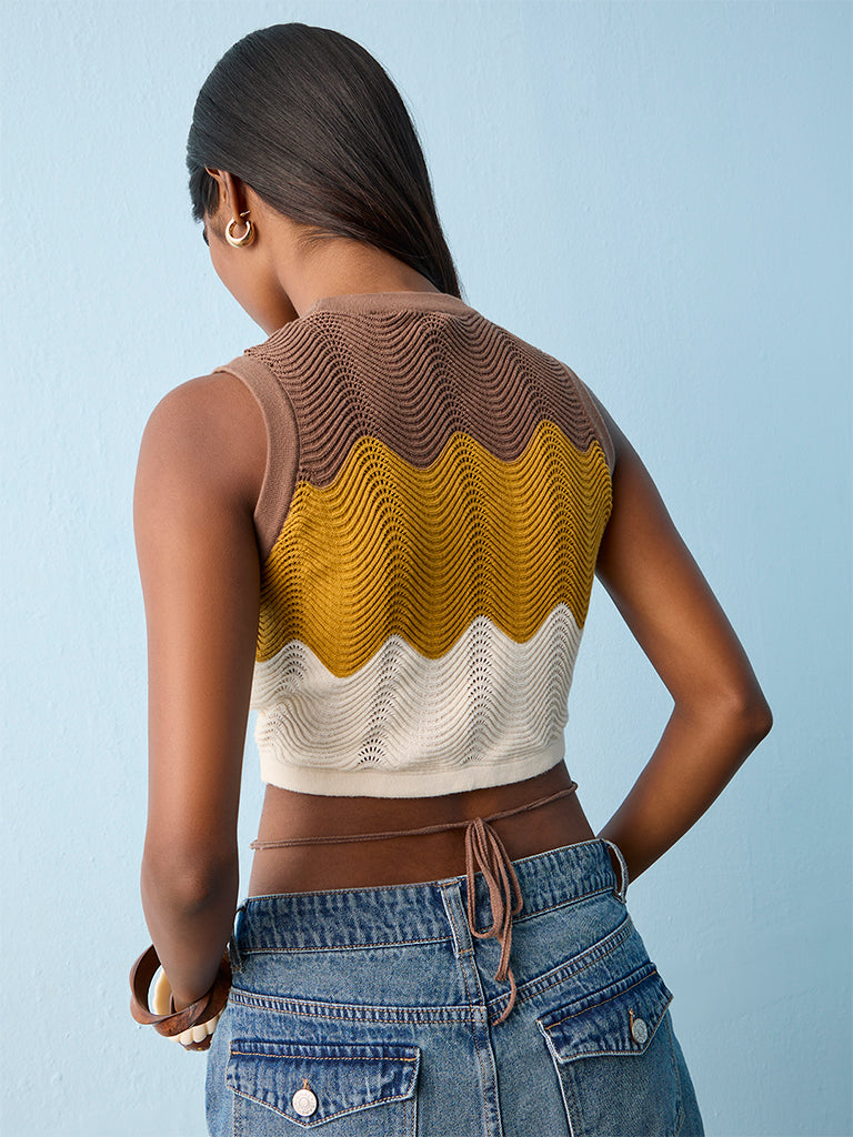 Nuon Multicolor Bead-Detail Cotton-Blend Top