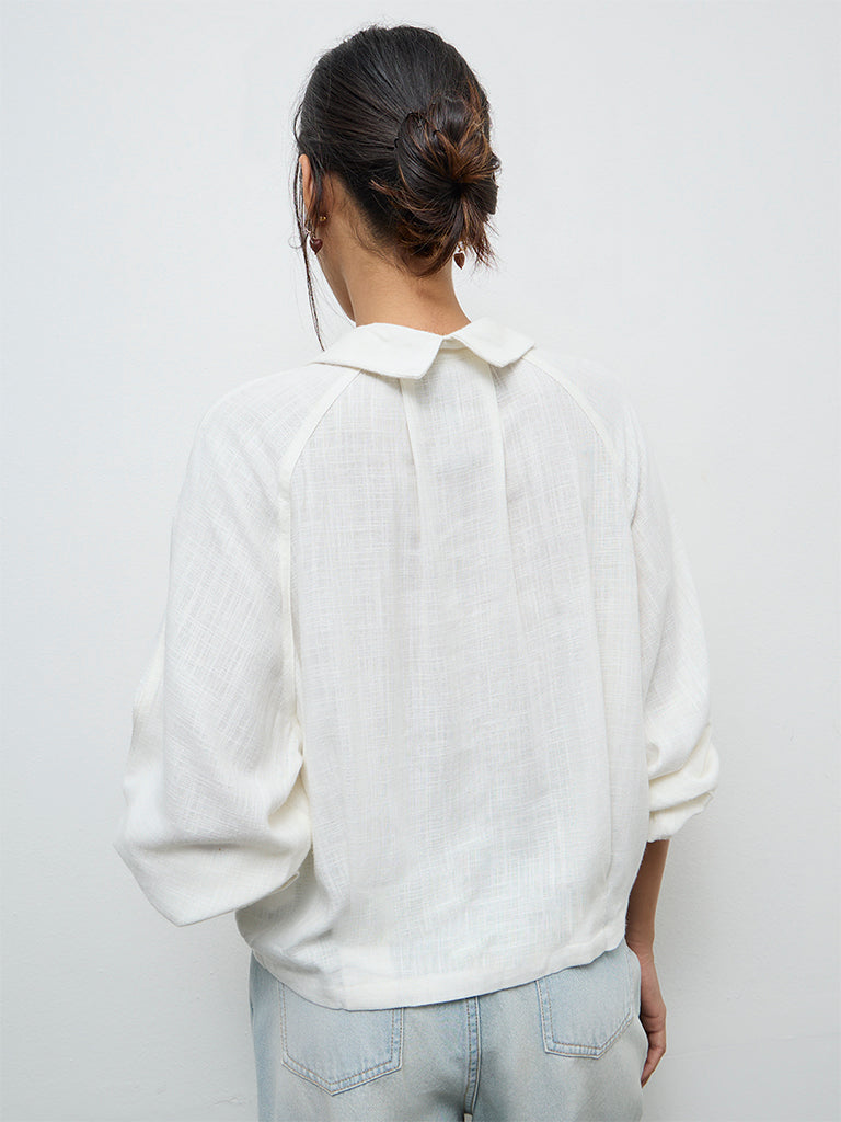 LOV Off-White Solid Shirt