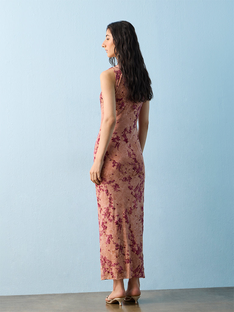 Nuon Pink Floral Printed Bodycon Dress