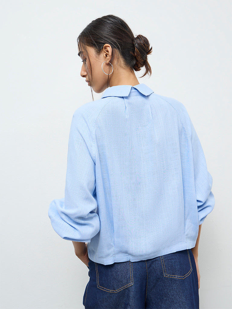 LOV Light Blue Solid Shirt