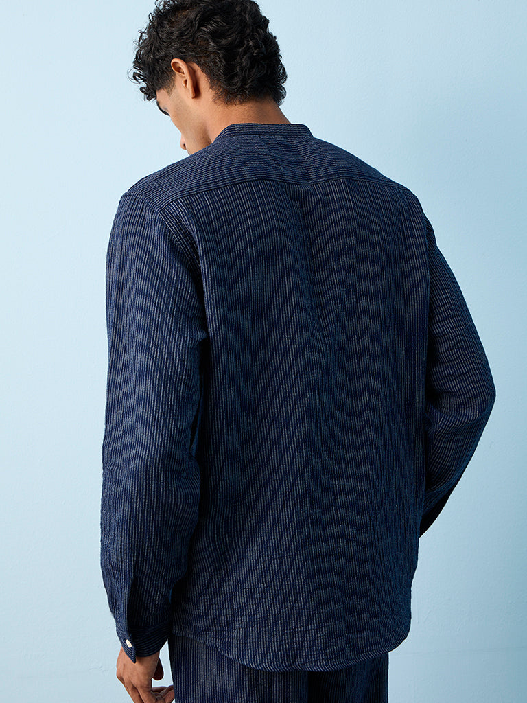 ETA Indigo Striped Relaxed-Fit Cotton Shirt