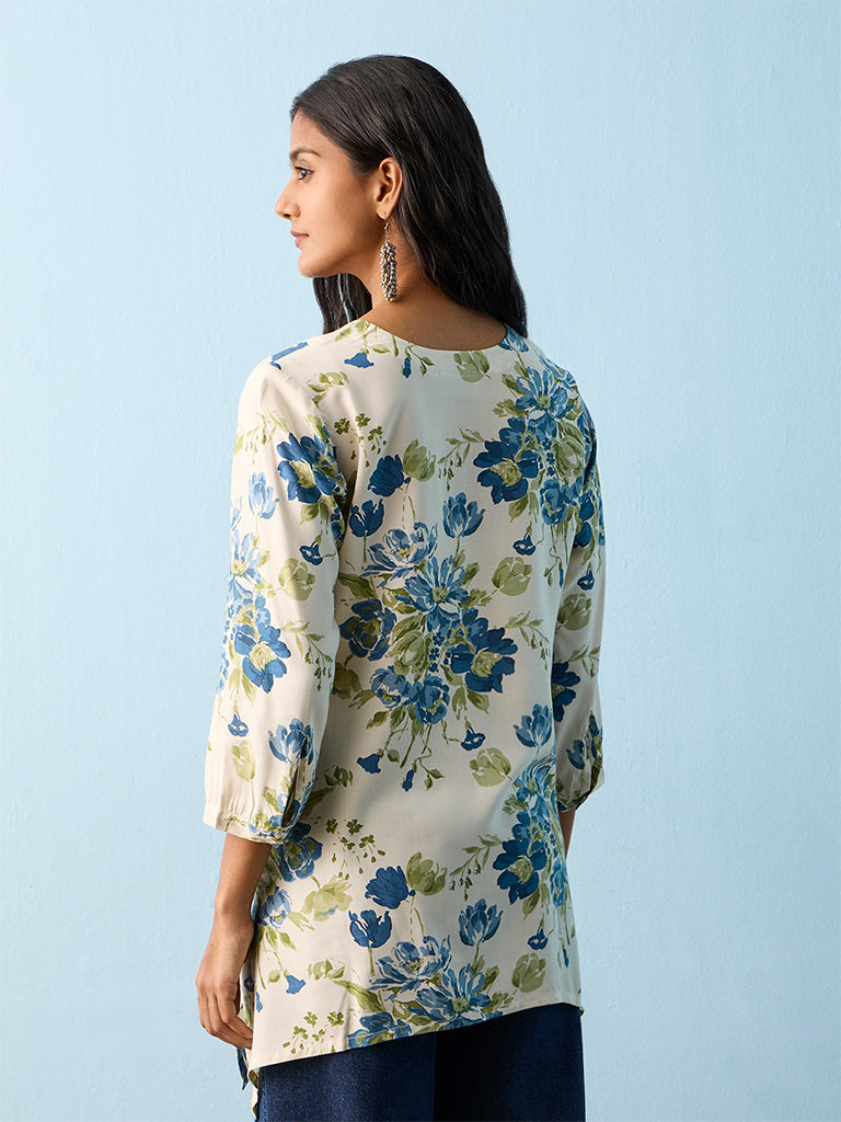 Utsa Multicolour Botanical Design Tunic