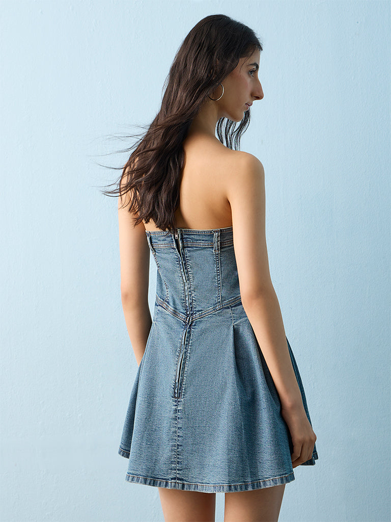 Nuon Blue A-Line Denim Dress