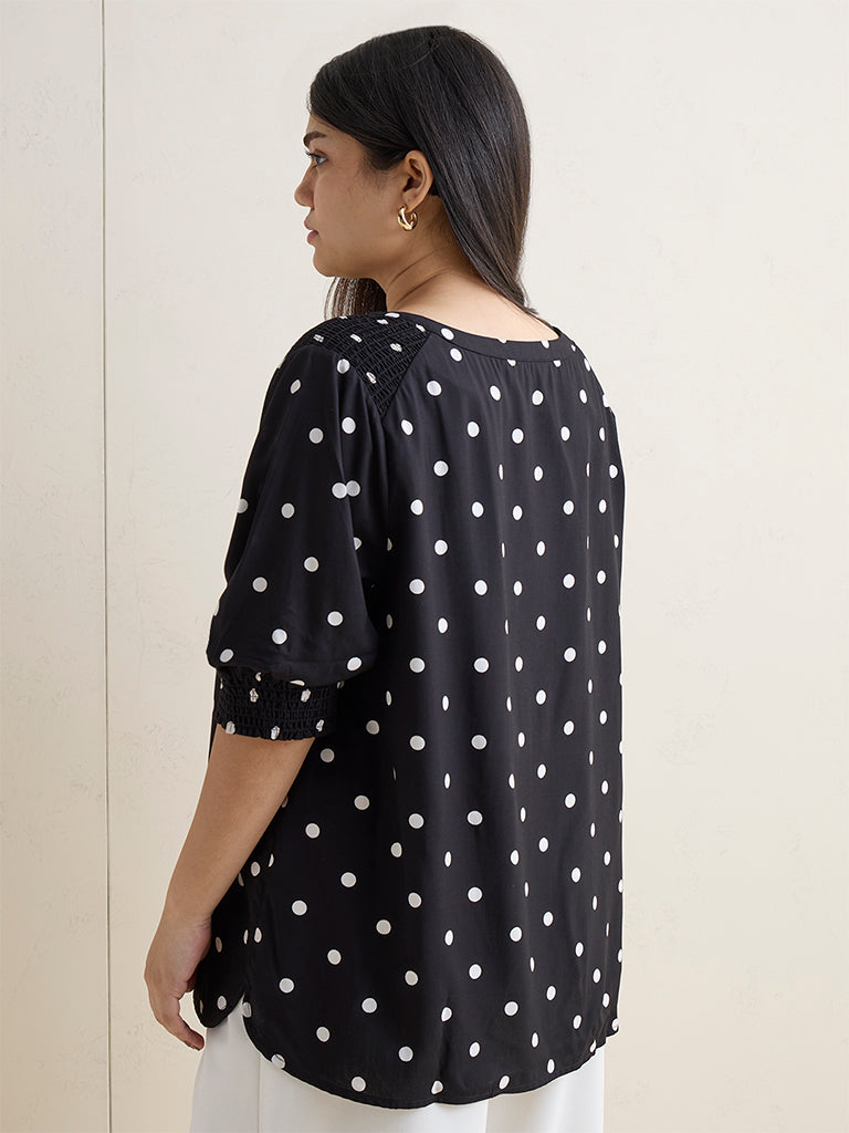 Gia Black Polka Dot Blouse
