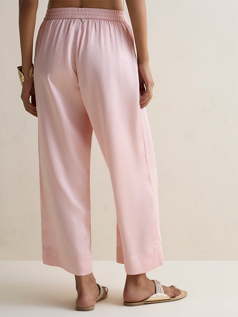 Zuba Light Pink Solid Pants