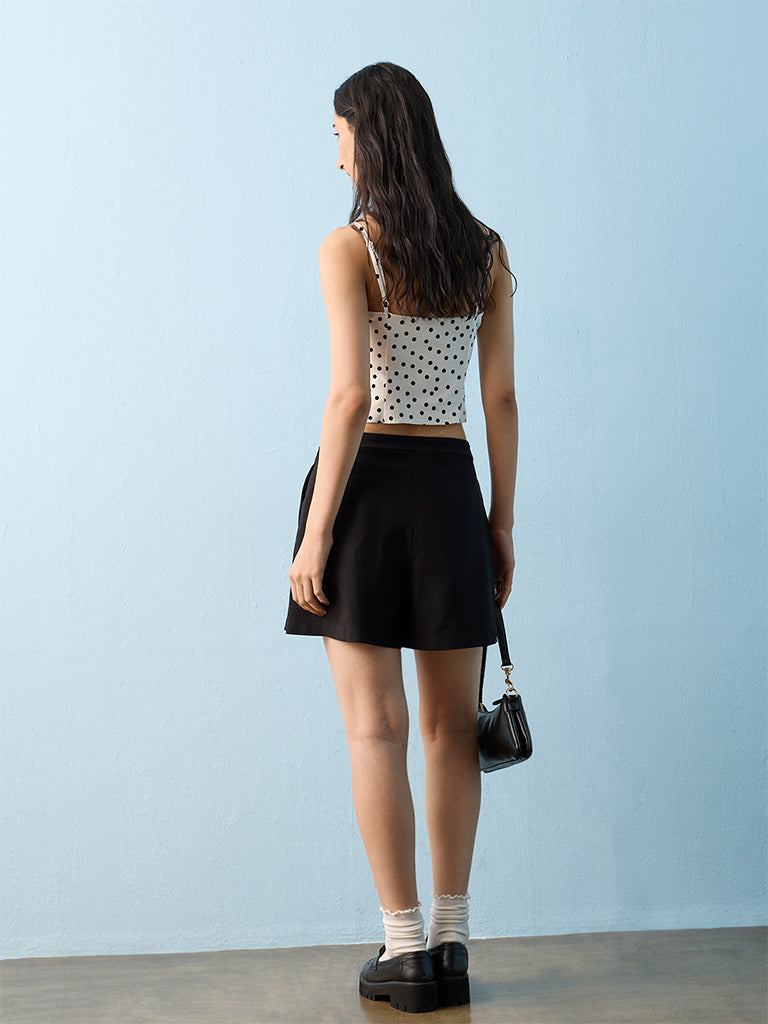 Nuon Black High-Rise Pleated Skorts