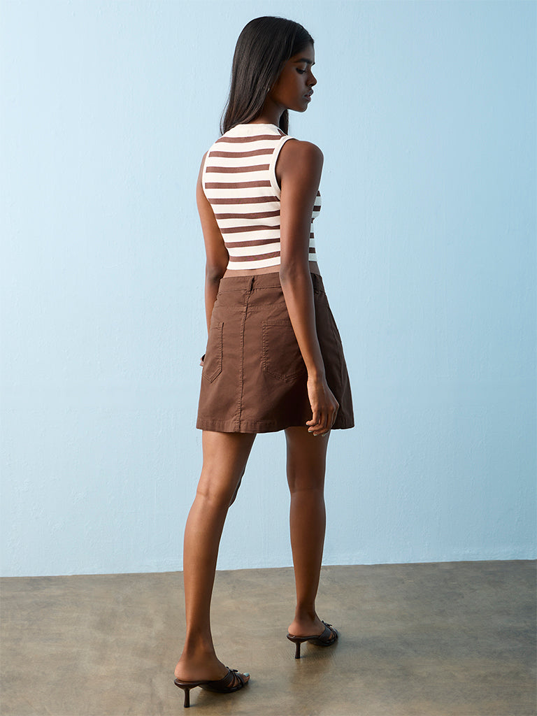 Nuon Brown High-Rise Skirt
