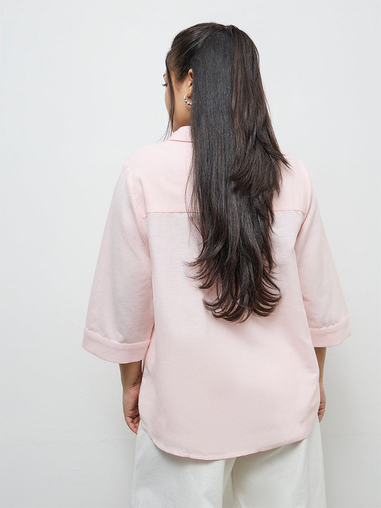 Gia Light Pink Embroidered Blouse