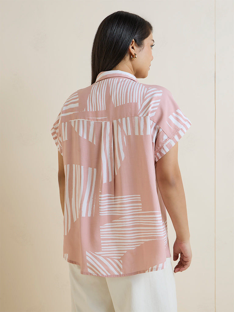 Gia Pink Striped Blouse