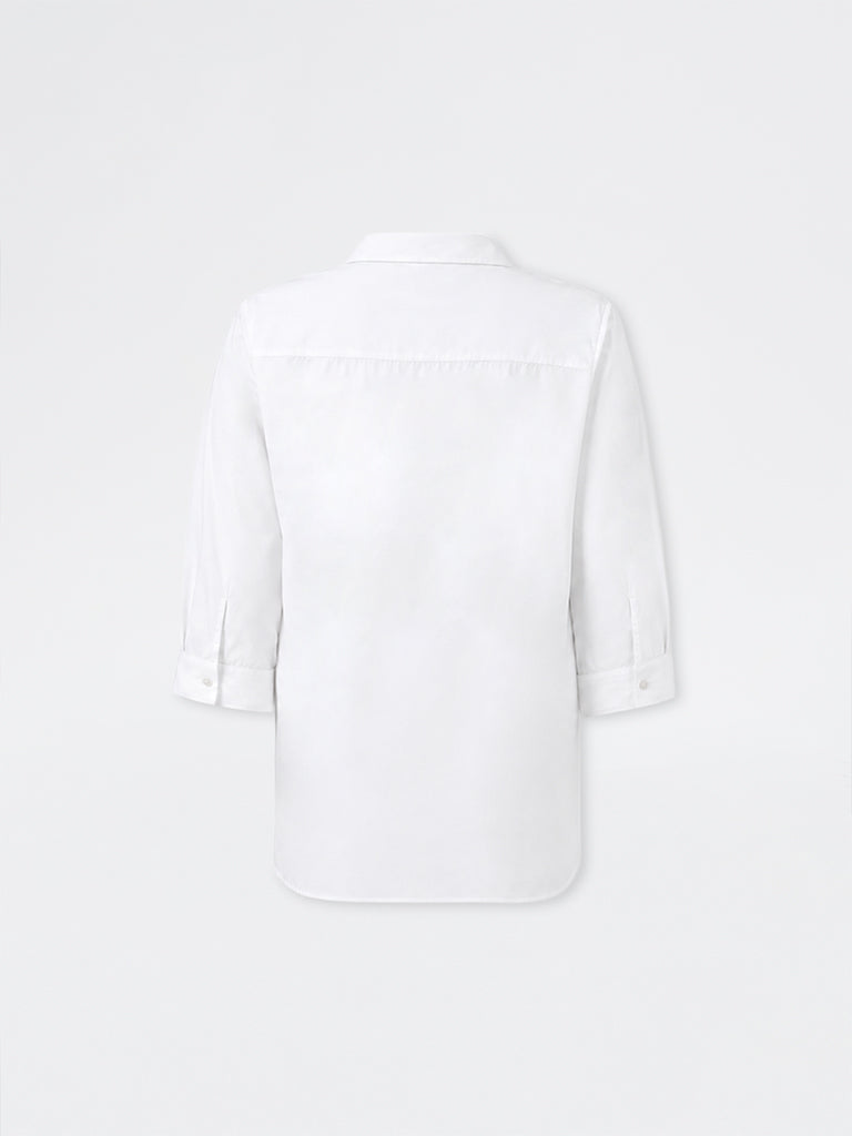 Gia White Embroidered Cotton Shirt