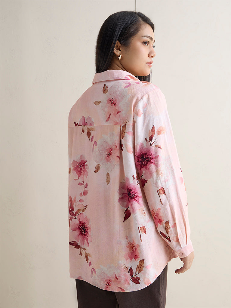 Gia Pink Floral Printed Shirt