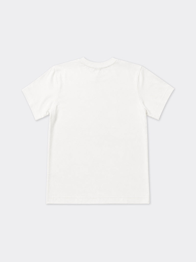 Boys Off-White Spray Printed Cotton T-Shirt