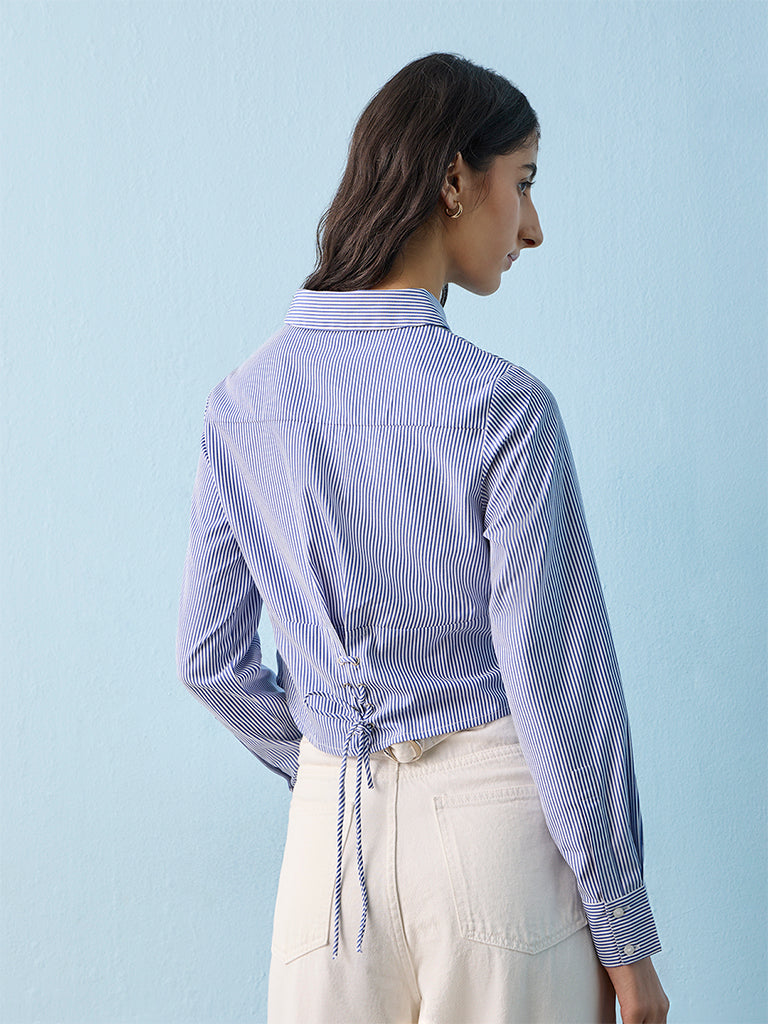 Nuon Blue Striped Shirt
