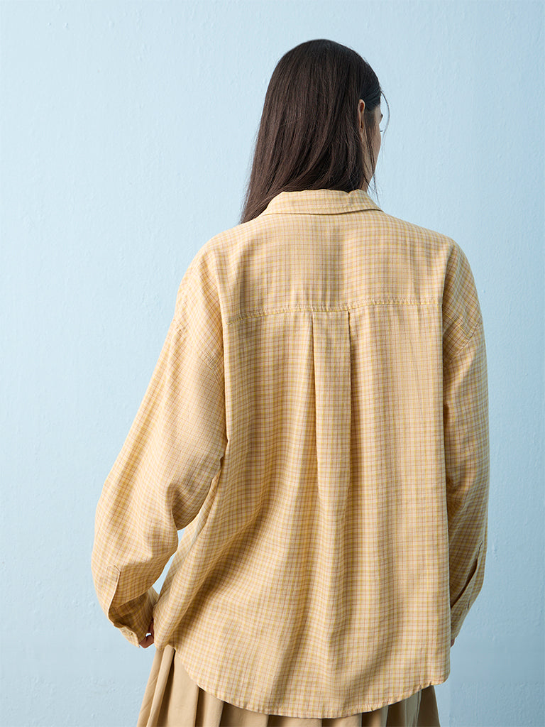 Nuon Yellow Checkered Shirt