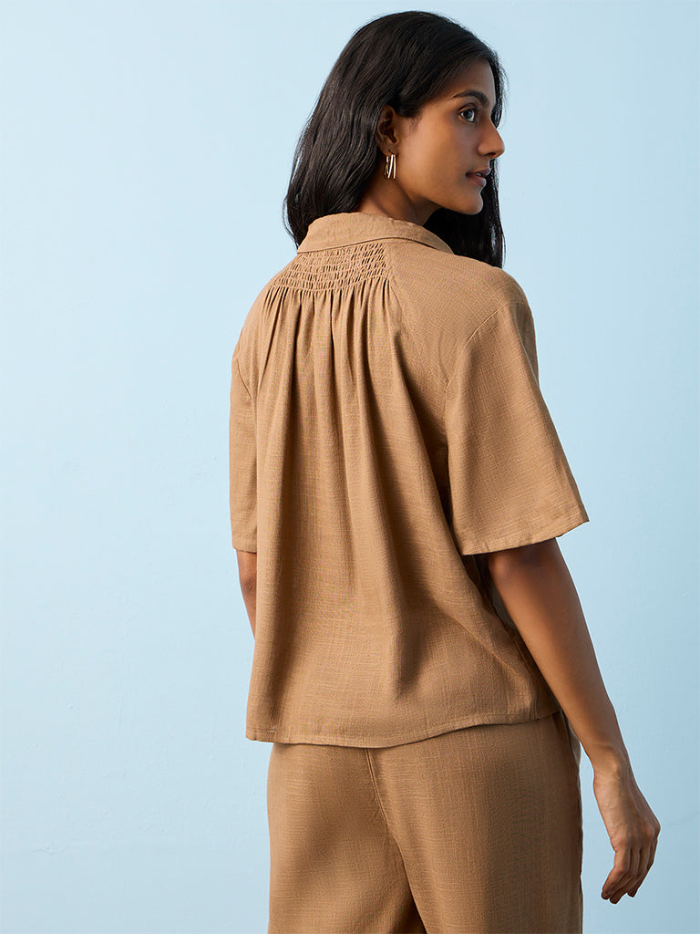 LOV Brown Solid Shirt