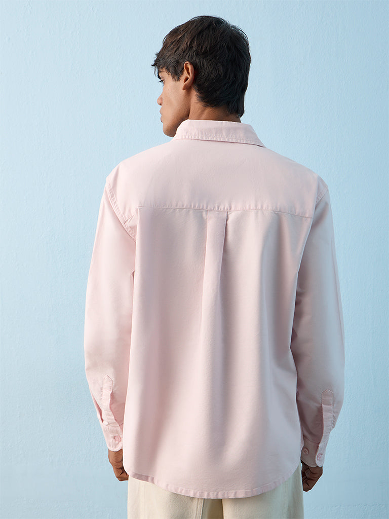 Nuon Pink Relaxed-Fit Cotton Shirt