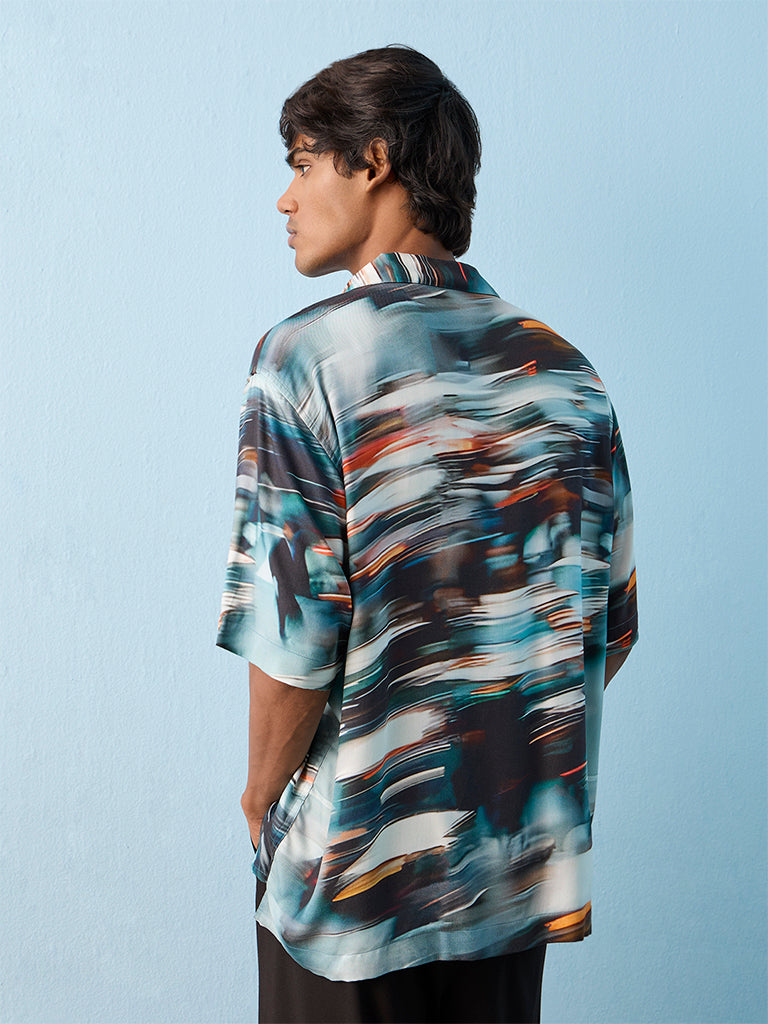 Nuon Multicolour Abstract Printed Relaxed-Fit Shirt