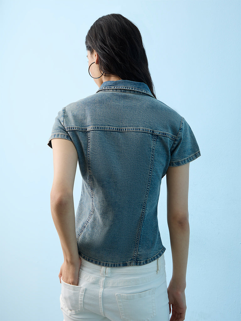 Nuon Blue Denim Blouse