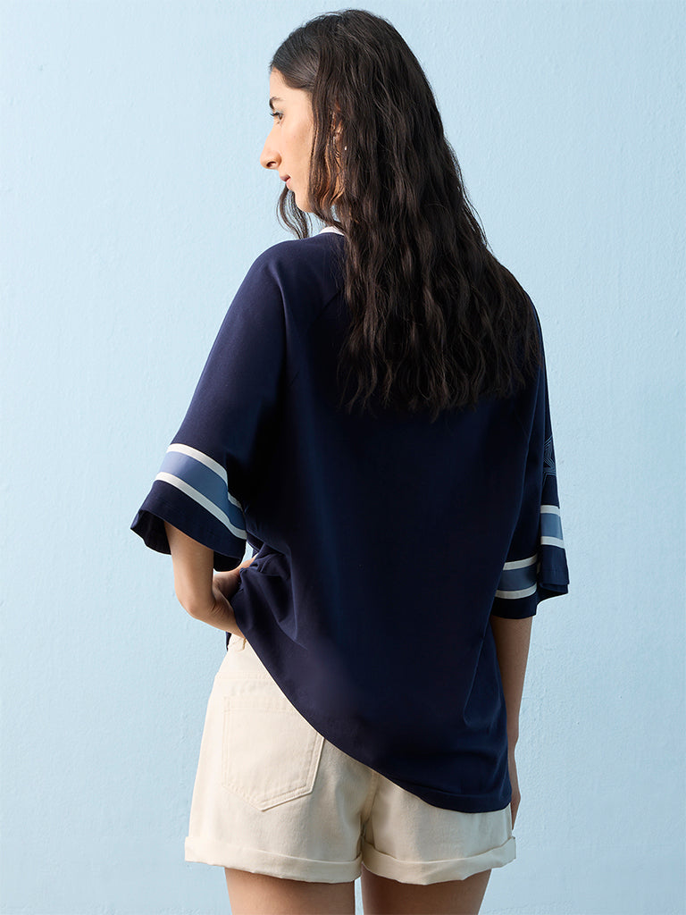 Nuon Navy Numerical Printed T-Shirt