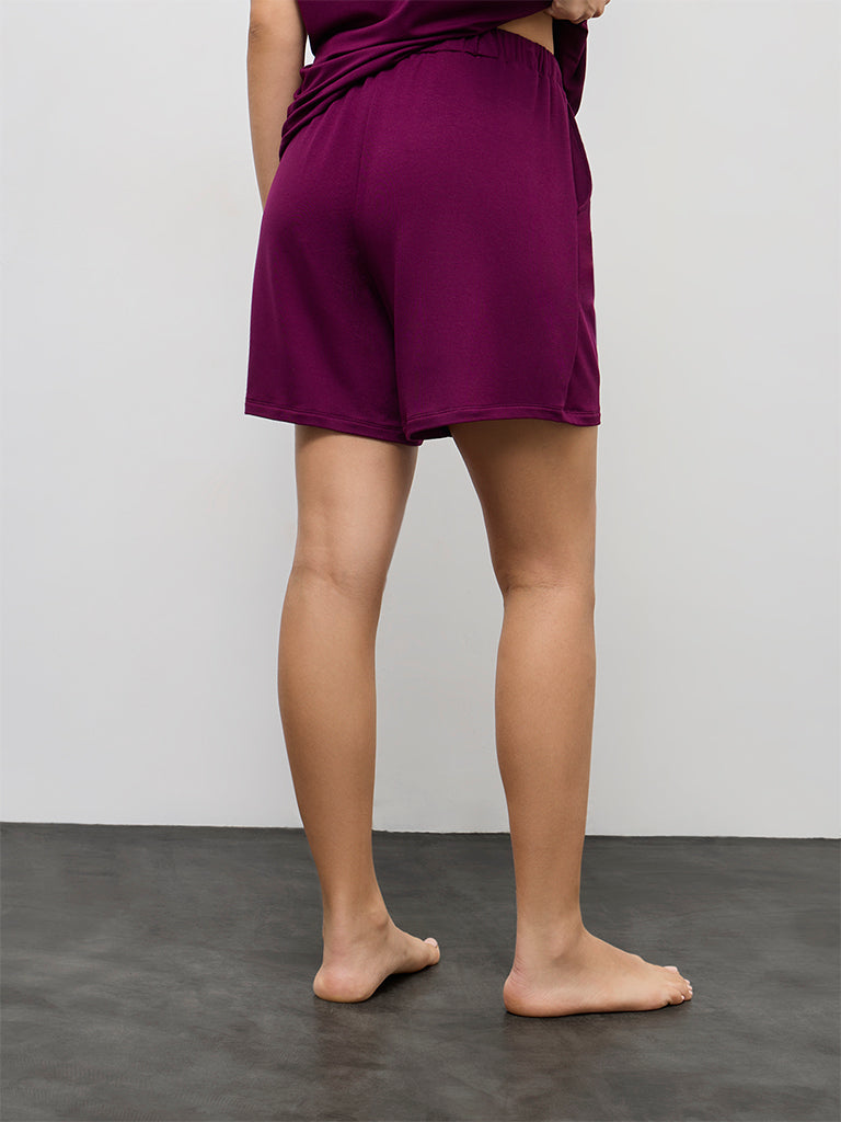 Wunderlove Plum High-Rise Shorts