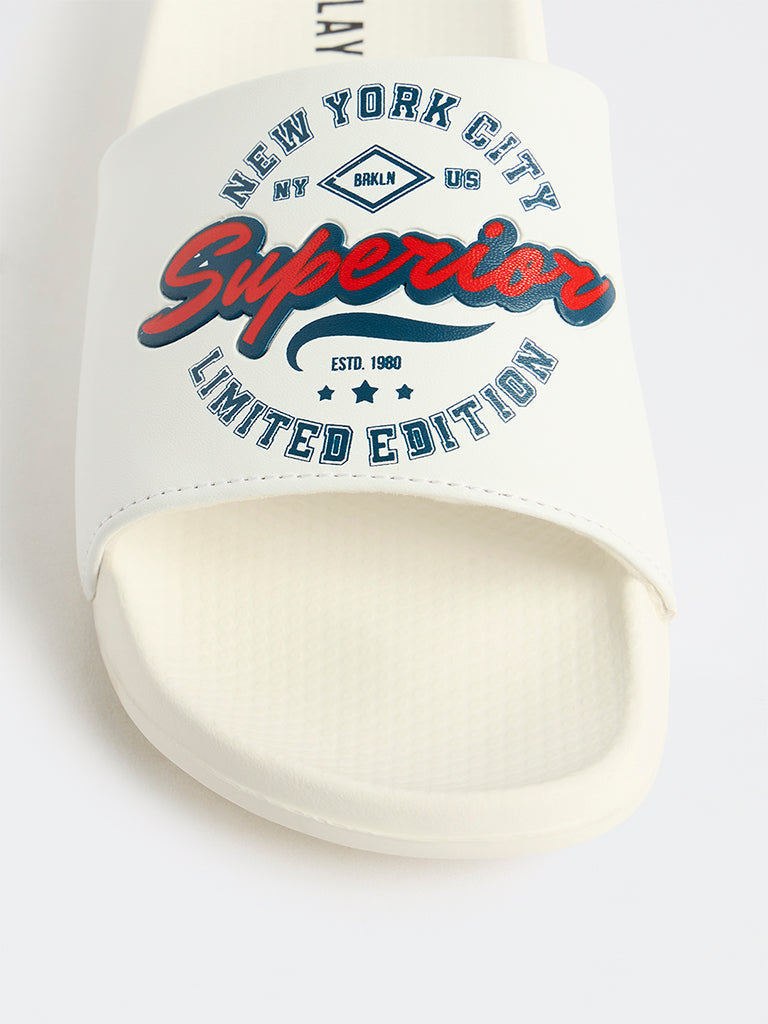 SOLEPLAY White Printed Pool Slides