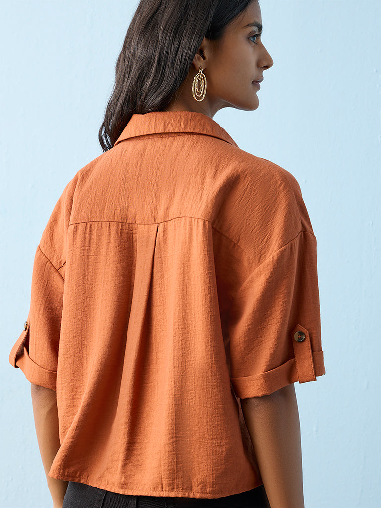 LOV Rust Solid Shirt