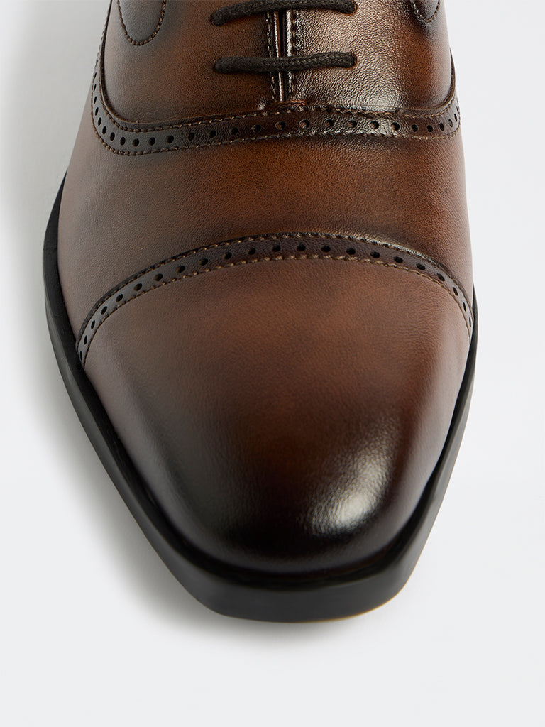 SOLEPLAY Dark Tan Oxford Shoes