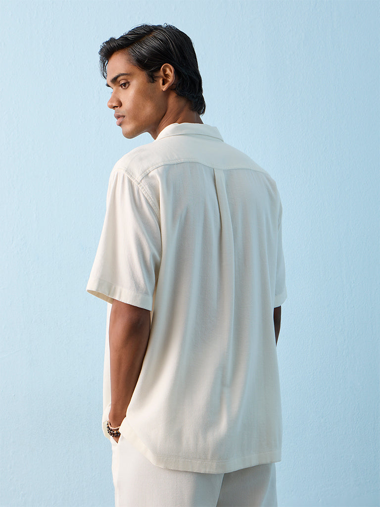 ETA Off-White Relaxed-Fit Cotton-Blend Shirt